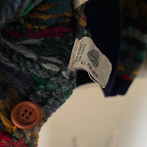 Vintage L.L. Bean Colorful Patterned Animal print Cardigan - pure wool - large - Picture 8 of 8